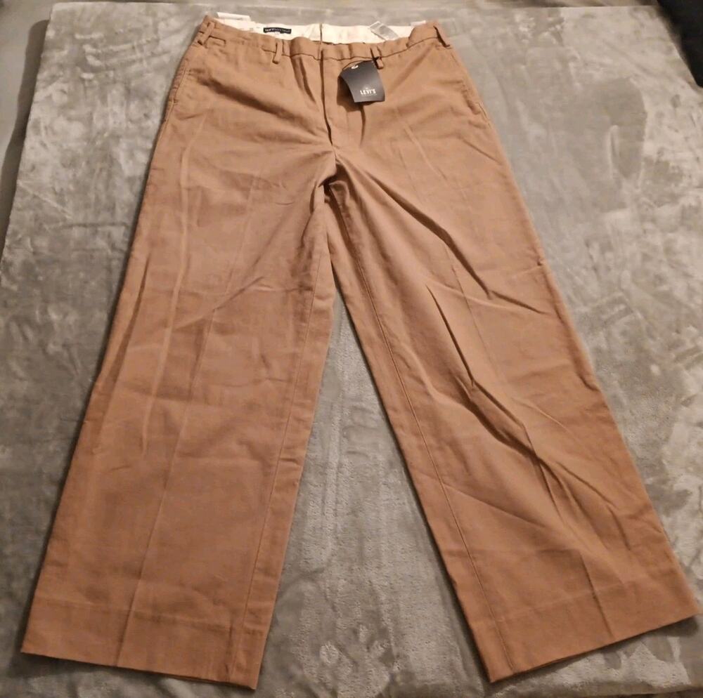 NWT Levis Made & Crafted Straight Trousers Pants Mens 36W x 32L Wide Leg $188